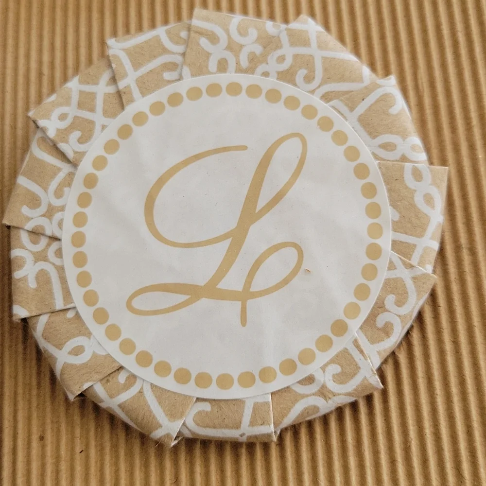 Mudpie 3 piece L monogrammed linen hand towel and soap set